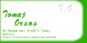 tomaj orsos business card